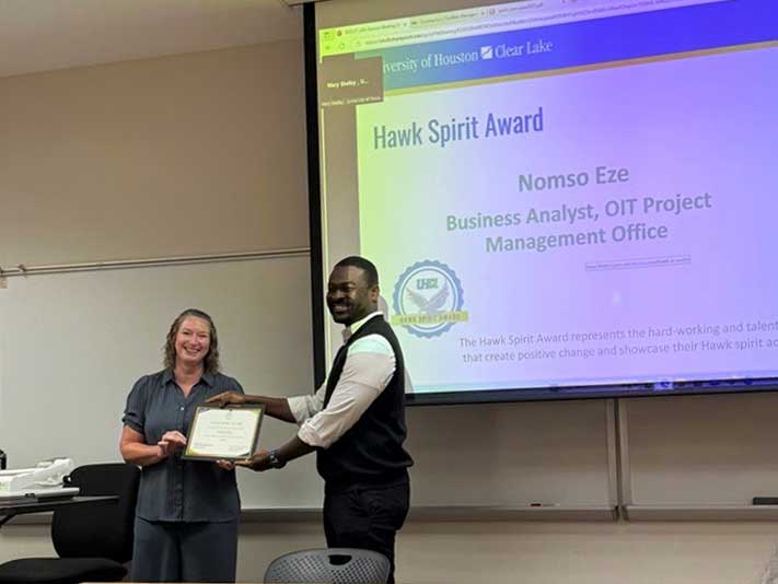 Nomso Receives Hawk Spirit Award Nomso Receives Hawk Spirit Award