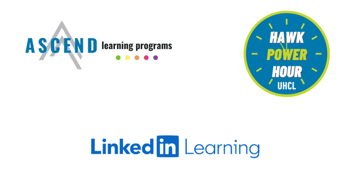 HR Training Programs - click or tap for more details Human Resources logos for Ascend program, Hawk Power Hour program, and LinkedIn Learning. This image is clickable and hyperlinks to the HR Training Page.