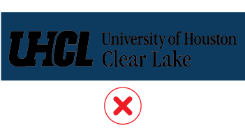 horizontal logo improper contrast usage example