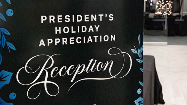 Photo of the 2025 President's Holiday Reception