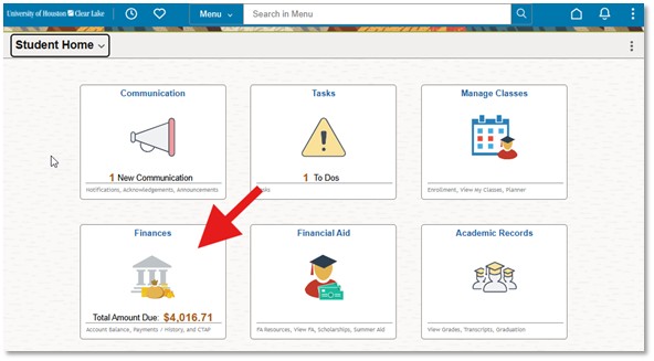 Screenshot of Student Home